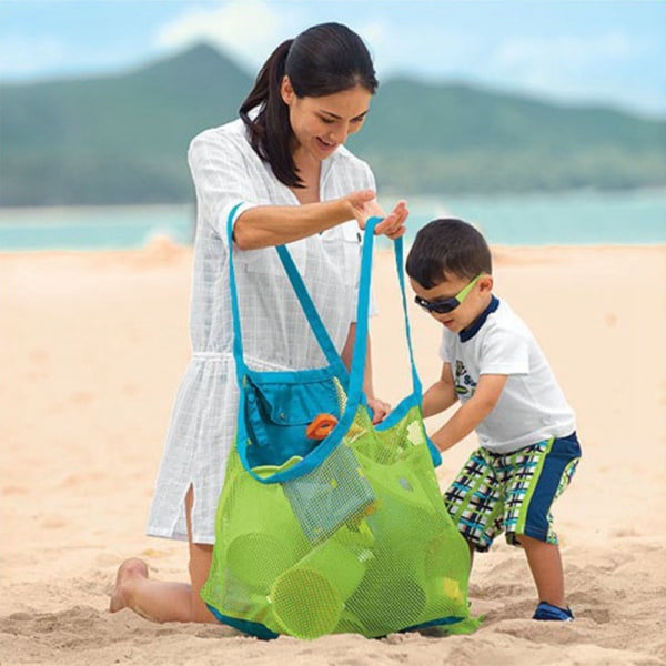 Mesh Beach Toy Bag Leksaksförvaringsnät för att bära leksaker och handdukar T