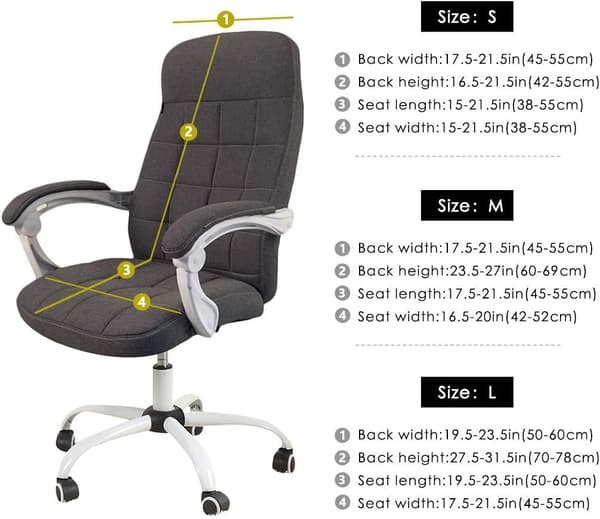 Ét-stykke drejestolbetræk til computerstol kontorstol ryglæn