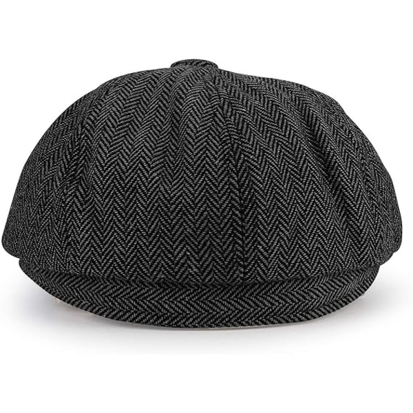 Gavroche Casquette Baker Boy Hat Flat Caps - Peaky Herringbone Tweed Gatsby Hat Ivy Irish Cap til mænd og kvinder