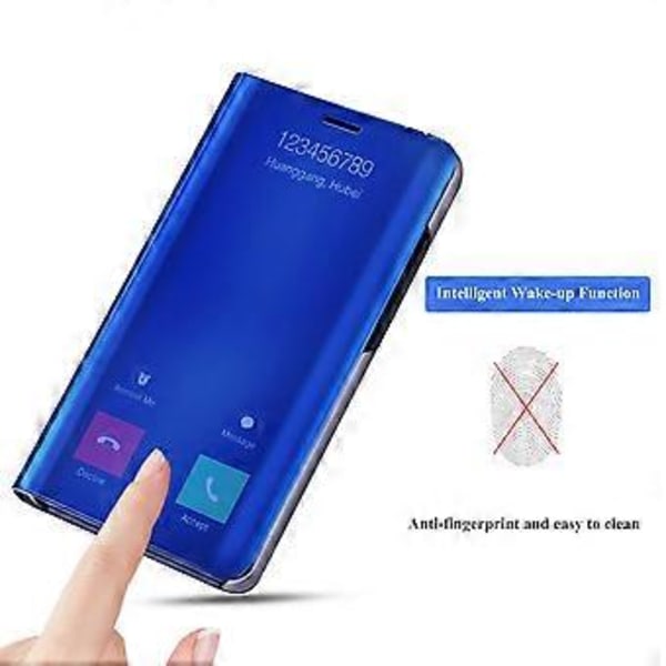 Sormenjälkiä estävä läppäteline kosketuskotelo Smart Mirror -kuori Huawei Mate 10:lle, sininen