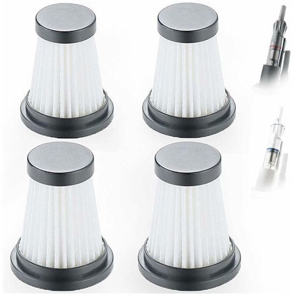 4-pack sladdlösa dammsugarfilter för Moosoo K12