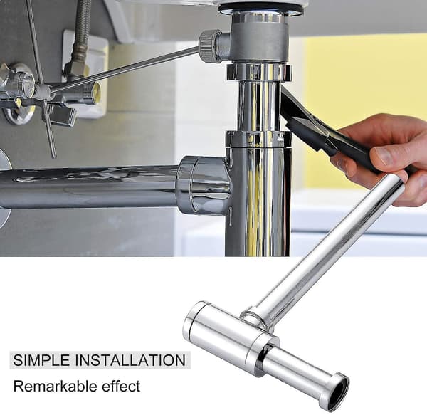 Siphon 1 1/4 "x  32 Mm Rustfrit Stål Siphon Lugtstop Justerbar Universal