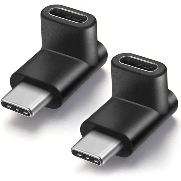 2 stk. USB-C Type C han-til-hun-adapter 90 grader op og ned