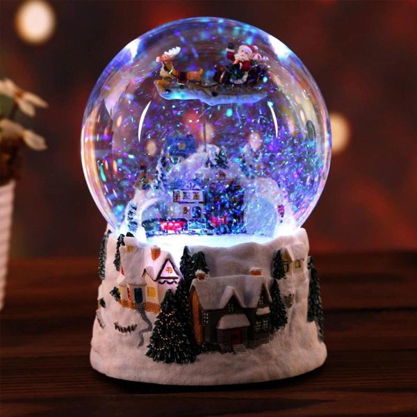 Dekorativt objekt jul automatisk spray snö musik snöglob