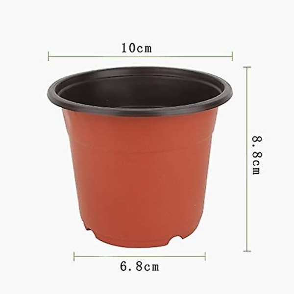 100pcs Pp Flower Pots Nutrient Bowl Green Plants Gardening Growing Pots For Plants, Round, Diameter 10 Cm