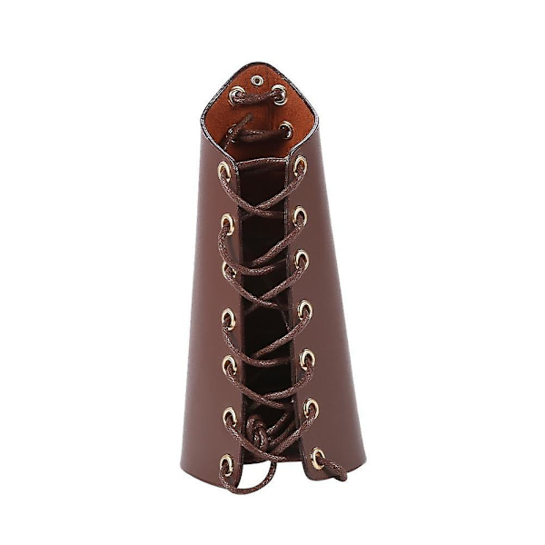 Bågskydd för armbåge, unisex skyddande läderbåge handspetsar handledsskydd redskapstillbehör（Brun）