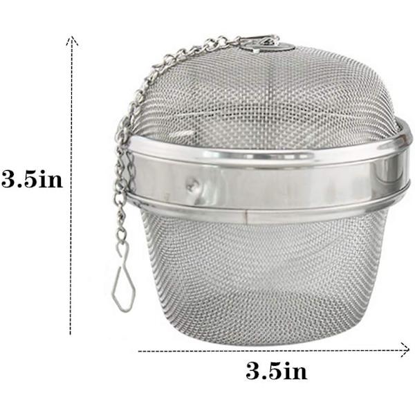 Rostfritt stål 3,5\" och 2,5\" Twist Lock Spice Ball Chain Cover B