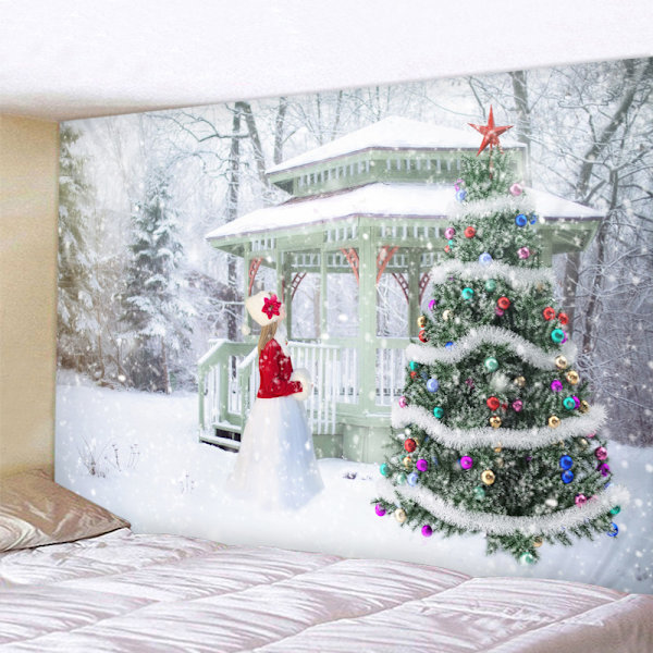 90cm*60cm, Gobeläng Snöig Julgran Bakgrundstyg