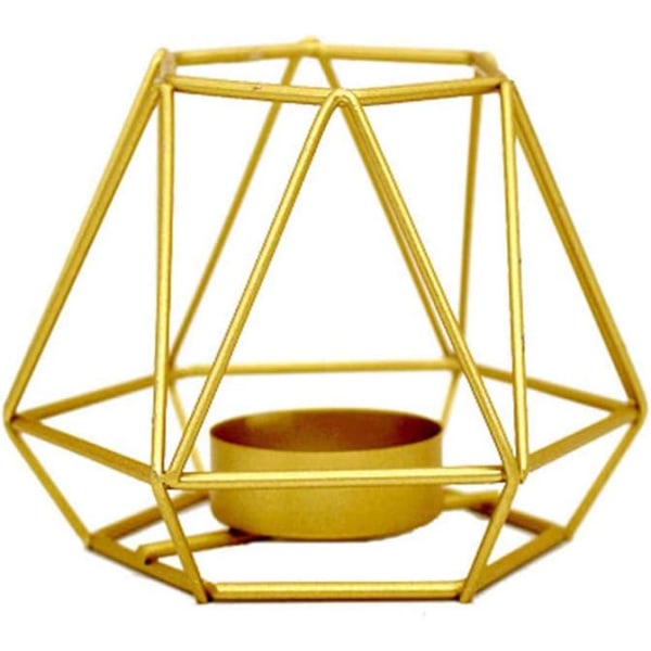 Creative Hollow Geometric Gold Iron Ljusstake Bröllopsbord D