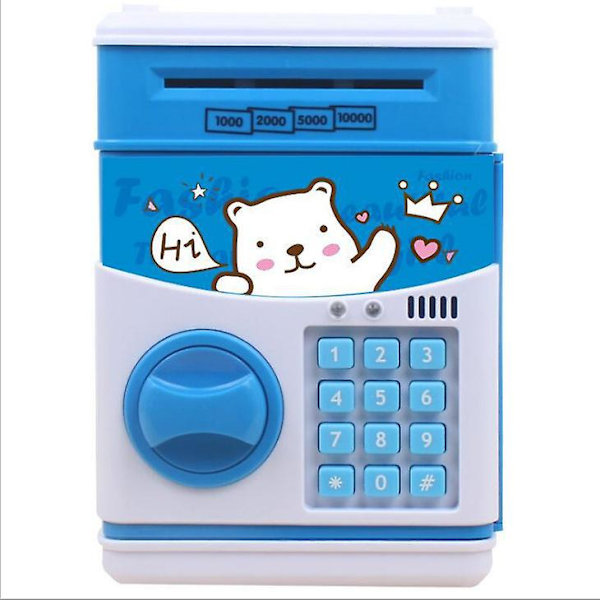 Spara pengar spargris mynt spargris bankomat insättningsmaskin automatisk panda spargris kodlås för barn（Björn）