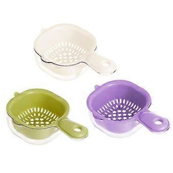 Köksdurkslag Skål Set 2 i 1 Frukt Grönsak Tvätt Mat Sil Korg för Pasta Spaghetti och Sallader 3 Piece Set