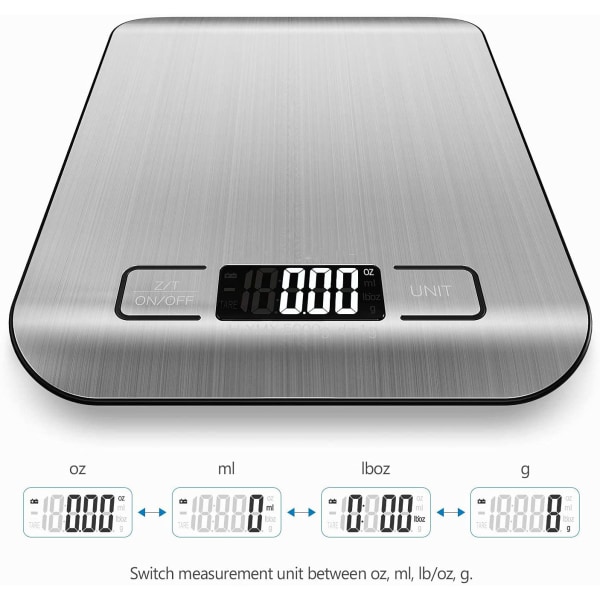 Elektronisk køkkenvægt Præcisionsvægt, tara, kapacitet 5 kg/11