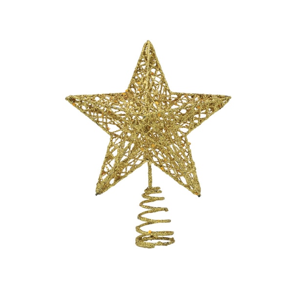 Kultainen glitter-kuusenlatvatähti - 15 cm