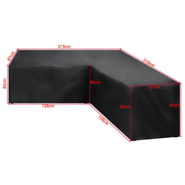 1PC（215*215*87cm）L-formad trädgårdsmöbelöverdrag Vattentät Ratta