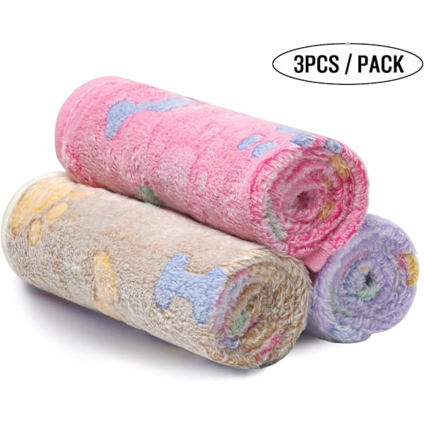 Ultra-myk plysjteppe for hund/katt 3 stykker bein medium (76*52c