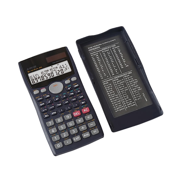 Sort Videnskabelig Lommeregner 240 Matematiske Funktioner og 2 Funktioner - Stor Skærm