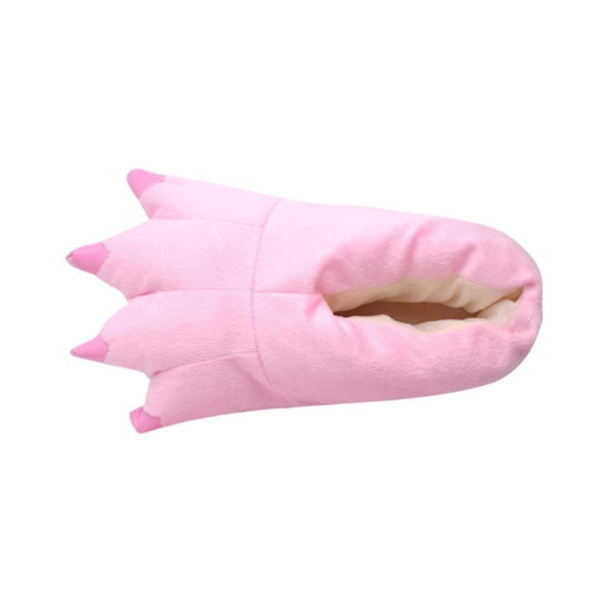 Unisex tofflor Monster Claw Novelty Plush Paw Varm Mjuk Bomull Djur Fantasy Cosplay Kostym Skor Höst Vinter Inomhus（L Rosa）