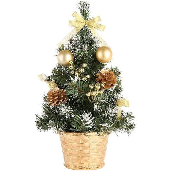 Lille kunstig juletræ i fyr til skrivebord, midtpunkt, Chris