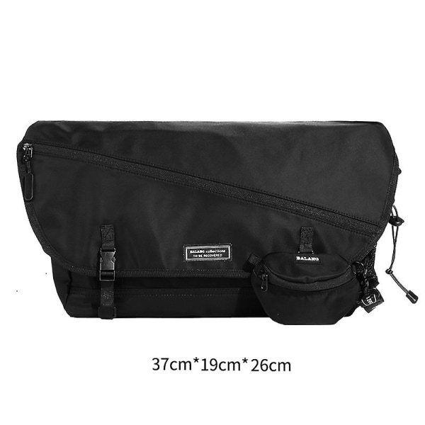 En skulder Messenger Bag Menn Kvinner Stor Kapasitet Fritid Ins  Sports Student Messenger Bag Ryggsekk（37*19*26cm）