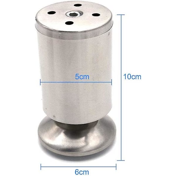 Ruostumattomasta teräksestä valmistetut huonekalujalat, 4 kpl säädettävät sohvanjalat kaappipöydän jalat, tukijalustan jalat (50 x 100 mm)