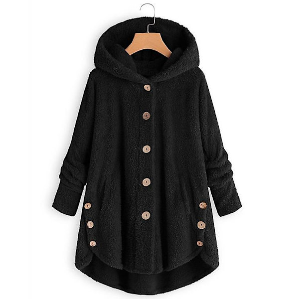 Knapp Plush Topp Svart 2xl