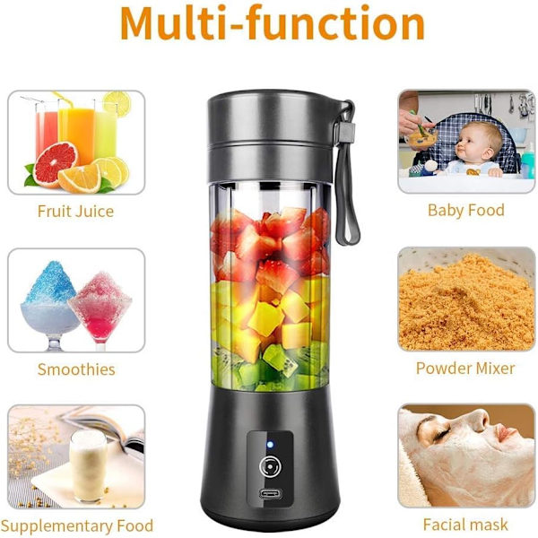 Bærbar blender, smoothie juice cup, mini personlig blender til S