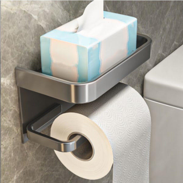 K02 harmaa pyssy koukulla, wc-paperiteline, värillinen matkapuhelin p