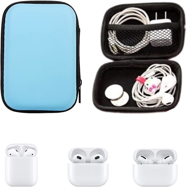 Mini bærbar øretelefon etui opbevaringspose med lynlåslomme f