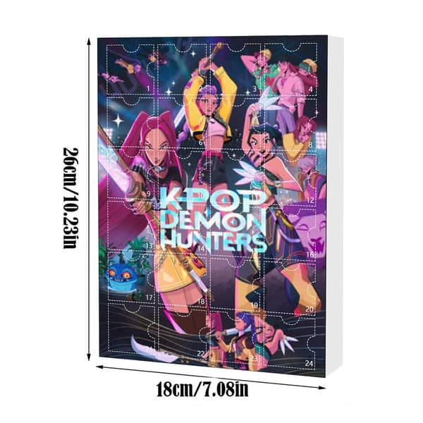 K-POP Devil Hunter Adventskalender, K-POP Hunter Tema Akryl Nyckelring Jul Nedräkningskalender - 24 Dagars Överraskningspresentförpackning E