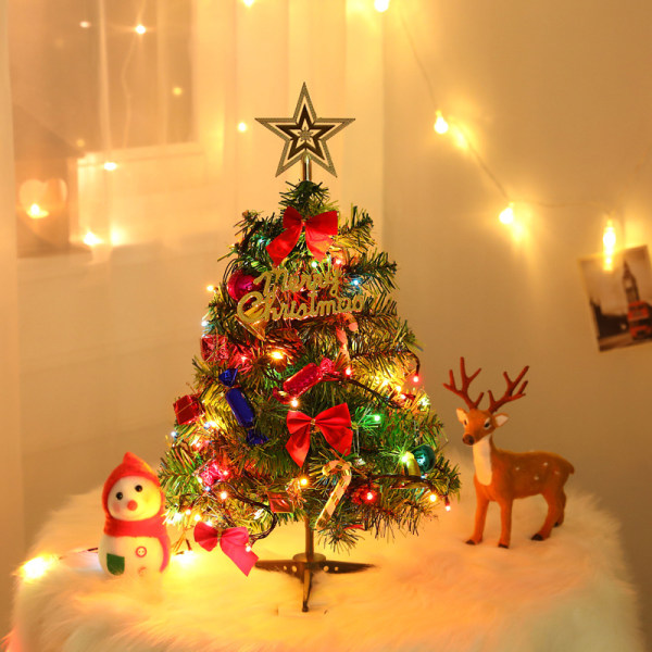 1PC Artificial Christmas Tree 50cm, Mini Christmas Tree with Fair