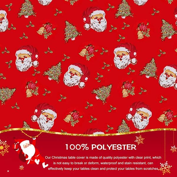Julduk, Röd Rektangulär Bordduk Festtäcke