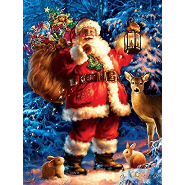 （22）DIY Diamantmaleri Julekit, 5D Julebroderi D