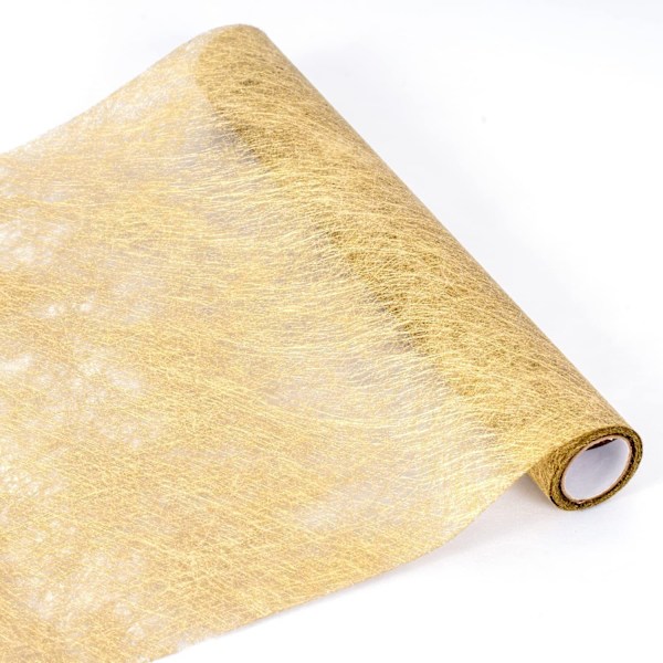 1 stk. Gjenbrukbar dekorativ duk i gullfarget non-woven stoff, elegant