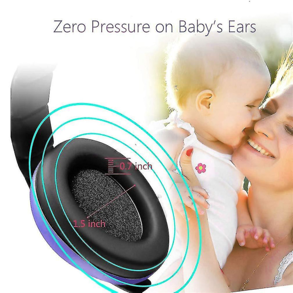 Ørebeskyttelse til baby, støjreducerende hovedtelefoner til børn i 0-3 år (lilla)