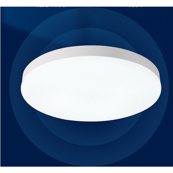 Led-takljus, [mänsklig infraröd detektering] 22cm-15w vit, vattentät, rund led-taklampa