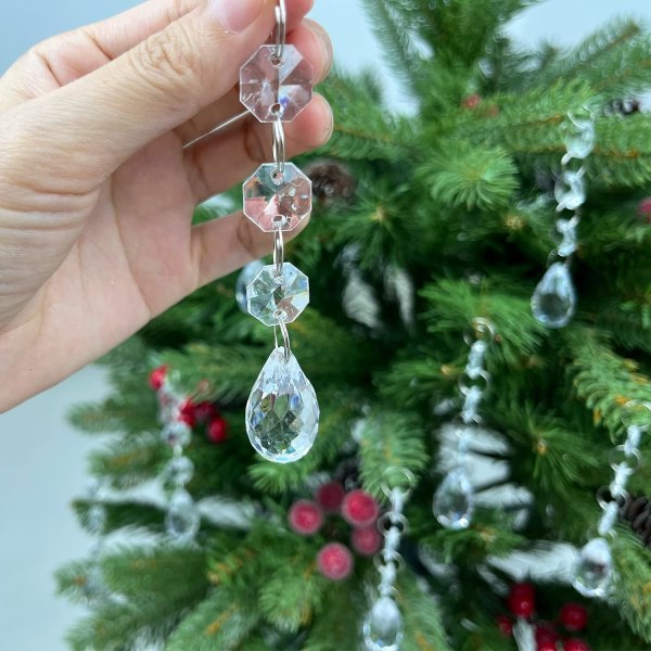30st julgransprydnader Akryl kristallhänge, ljuskrona kristaller