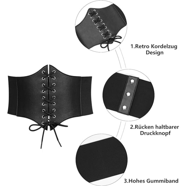 Naisten Waspie-nauhavyö, joustava korsetti Halloween-juhliin