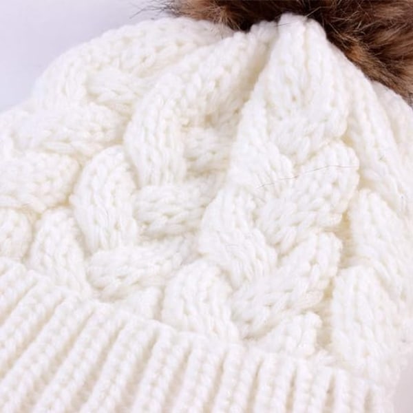 2 stk. Mor og baby strikkede beanie-luer Familiematchende lue