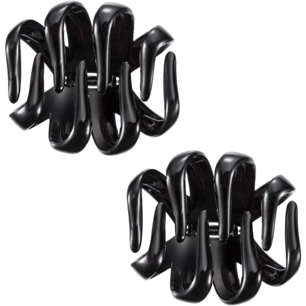 4 stk. Grip Octopus Clip Spider Hair Claw Claw Clips Octopus Jaw Clamps (8,5 cm, Sort)
