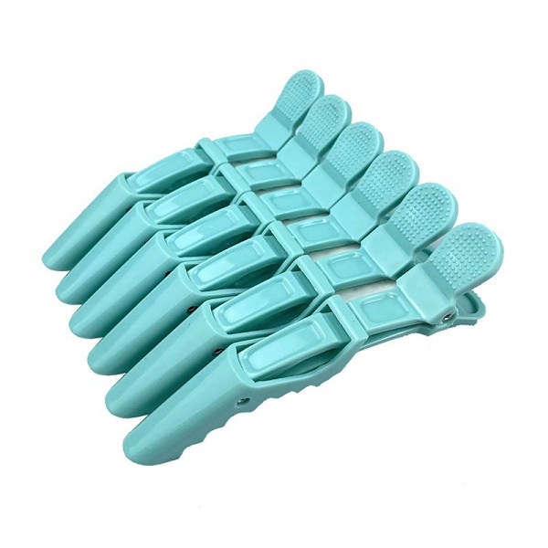 Set med 6 pastellfärgade alligatorhårklämmor - Professionella alligatorhårklämmor