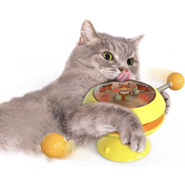 Katt leksak - Väderkvarn - Roterande skiva för katt - Interaktiv leksak med