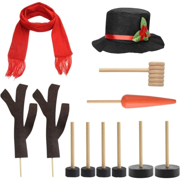 Snowman Kit,Snowman Decorating Kit 16Pcs Snowman Making Kit Winte