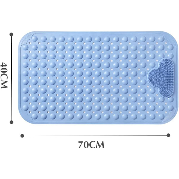 TPE baderom sklisikker sugekopp gulvmatte, blå, 40*70cm