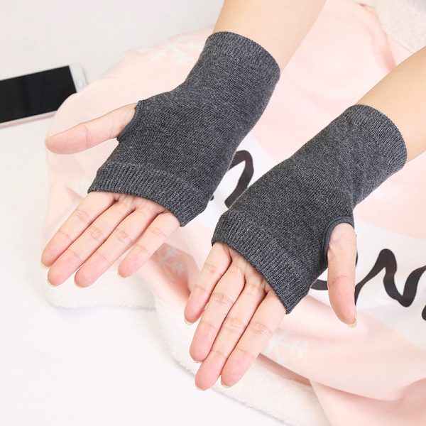 Fingerlösa handskar i ullblandning, mjuka handskar för textning