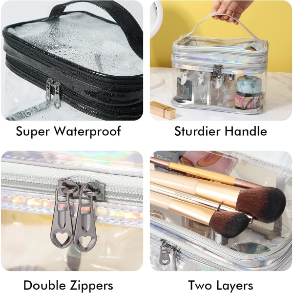 1Pcs Transparent Makeup Bag Travel Toiletry Bag for Women Waterpr