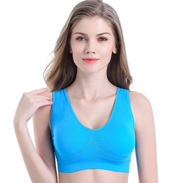 Sport BH til kvinder i store størrelser med aftagelige puder - komfortabel yoga- og sove-bralette - sømløs, strækbar og afslappet - L
