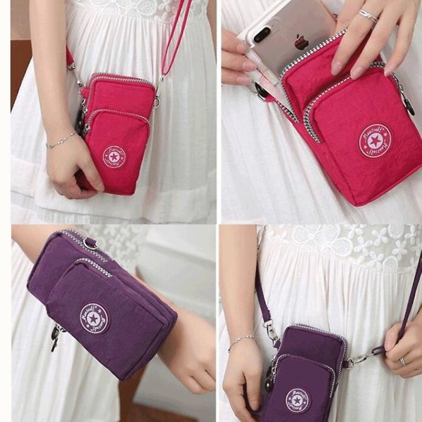 Koreansk version av enfärgad axelväska för damer Mobiltelefonväska Liten väska Sommaraxelväska