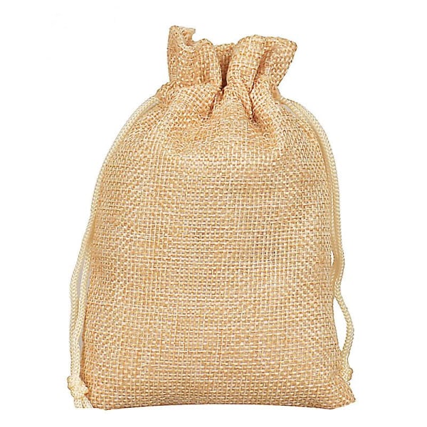 20 stk linpose med snøring 13 x 18 cm jute lerret oppbevaring praktisk størrelse gavepose vintage festposer jutepose perfekt for kunst og håndverk