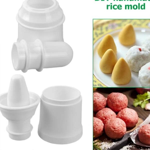 160 gram DIY risbollform, mångsidig risbollmaskin, hemlagad fylld köttbullspunkt (kon+rund)