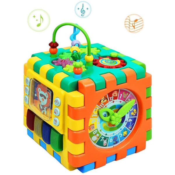 Baby Activity Cube Toddler Leksaker - 6 i 1 form sorteringsleksaker Baby Activity Play Center